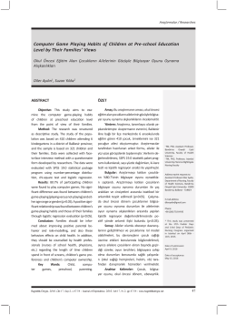 Computer Game Playing Habits of Children at Pre