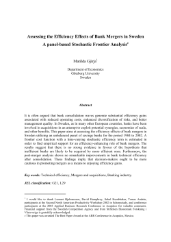Assessing the Efficiency Effects of Bank Mergers