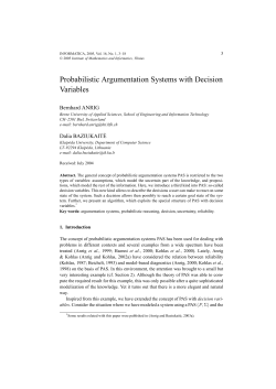 Probabilistic Argumentation Systems with Decision Variables