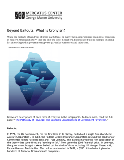 Beyond Bailouts: What Is Cronyism?