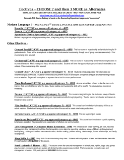 Electives &ndash; CHOOSE 2 and then 3 MORE as Alternates