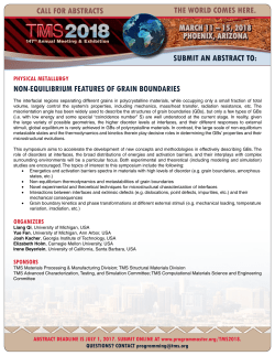 NON-EQUILIBRIUM FEATURES OF gRAIN BOUNDARIES