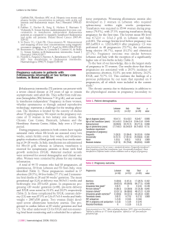 Pregnancy outcome in patients with &beta;