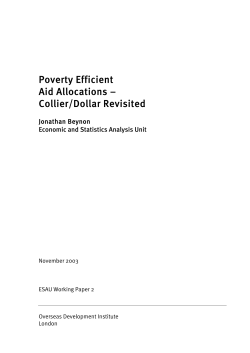 Poverty Efficient Aid Allocations - Collier/Dollar Revisited