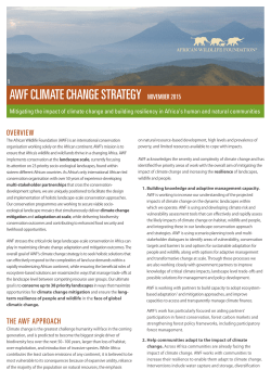 awf climate change strategy november 2015
