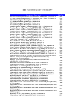 ieee proceedings list 1998-present - FORTH-ICS