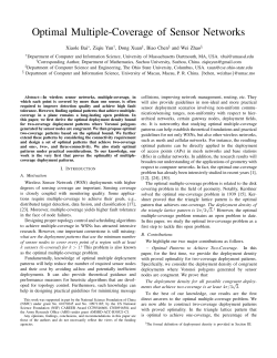 Optimal Multiple-Coverage of Sensor Networks