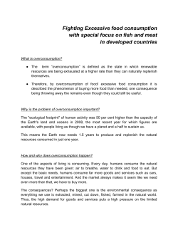 Fighting Excessive food consumption with special focus on