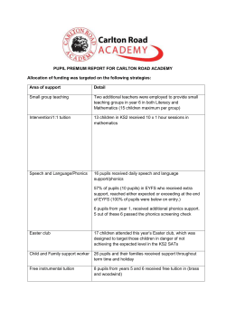 Pupil Premium Report - Carlton Road Academy