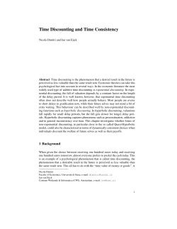 Time Discounting and Time Consistency