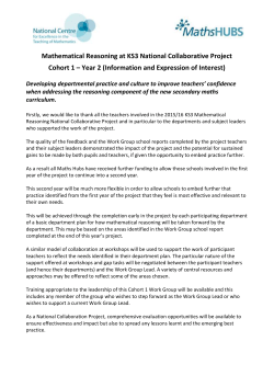 Mathematical Reasoning at KS3 - Cohort 1 Year 2 EOI