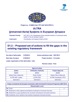 D1.2 &ndash; Proposed set of actions to fill the gaps in