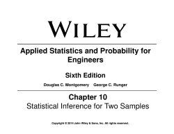 Applied Statistics and Probability for Engineers Chapter 10