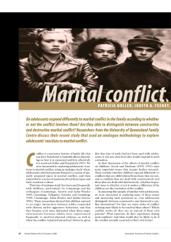Adolescents and marital conflict - Family Matters