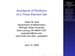 Avoidance of Partitions of a Three Element Set