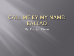 Call Me by My Name: Ballad