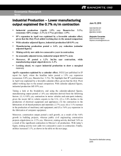 Industrial Production &ndash; Lower manufacturing output