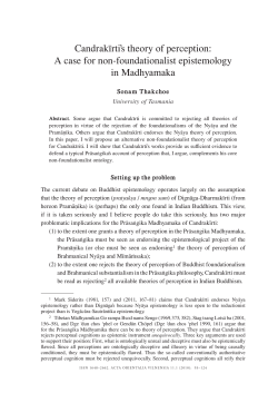 Candrakīrti`s theory of perception: A case for non