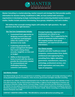 Manter Consulting is a market planning, market research and