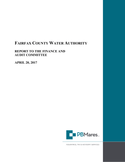 fairfax county water authority report to the finance