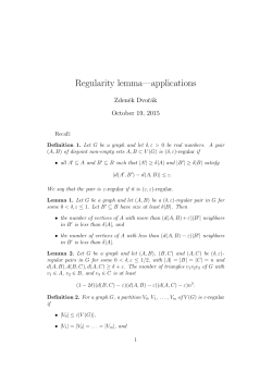 Regularity lemma—applications