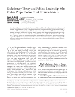Evolutionary Theory and Political Leadership: Why Certain People