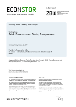 Public Economics and Startup Entrepreneurs