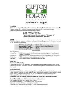 2016 Men`s League - Clifton Hollow Golf Club