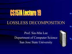 lossless decomposition - Department of Computer Science