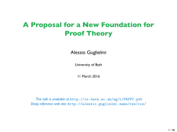 A Proposal for a New Foundation for Proof Theory