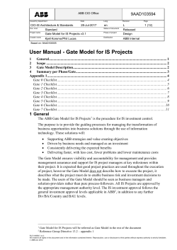 User Manual - Gate Model for IS Projects