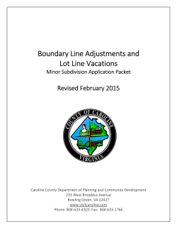 Boundary Line Adjustments and Lot Line Vacations