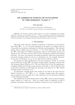 on lebesgue points of functions in the sobolev class w1,n