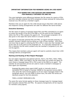 important information for members using an lvss agent file names for