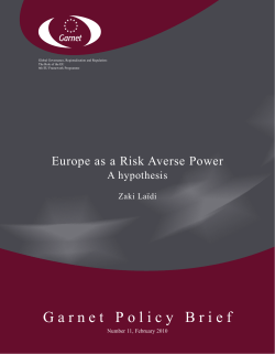 Europe as a Risk Averse Power