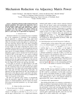 Mechanism Reduction via Adjacency Matrix Power