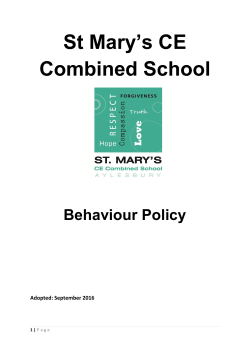 Behaviour Policy - St Mary`s CE Combined School