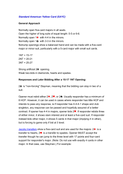 Standard American Yellow Card (SAYC)