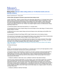 Rating Action: Moody`s takes rating actions on 12 Ukrainian banks