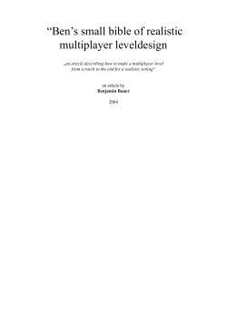 Ben`s small bible of realistic multiplayer leveldesign