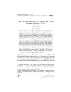 Does Language Shape Thought?: Mandarin and