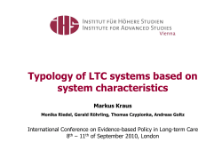 LTC typology - Assessing Needs of Care in European Nations