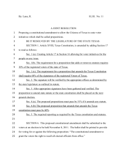 By: Lane, R.                                           H.J.R. No. 11 A JOINT