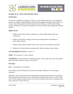 Elementary Lesson-Situation Re-Creation