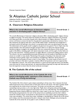 a copy of the report - St Aloysius Junior School