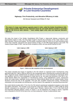 Highways, Firm Productivity, and Allocative Efficiency in India Arti
