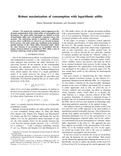 Robust maximization of consumption with logarithmic utility