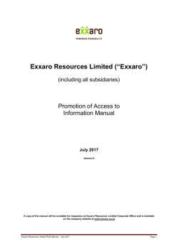 Exxaro Resources Limited (“Exxaro”)
