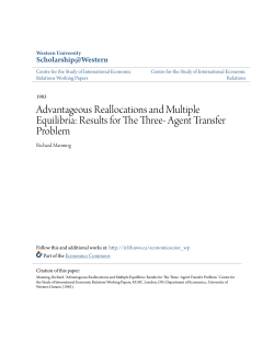 Advantageous Reallocations and Multiple Equilibria: Results for The