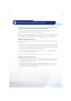 6 Setting up the authorisation matrix